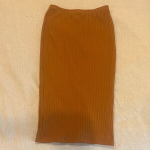 Women's Brown Ribbed Skirt